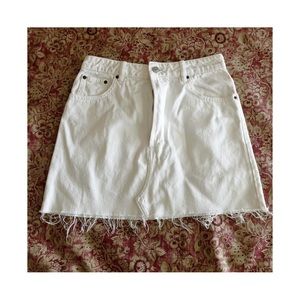 Zara White Jeans Mini Skirt